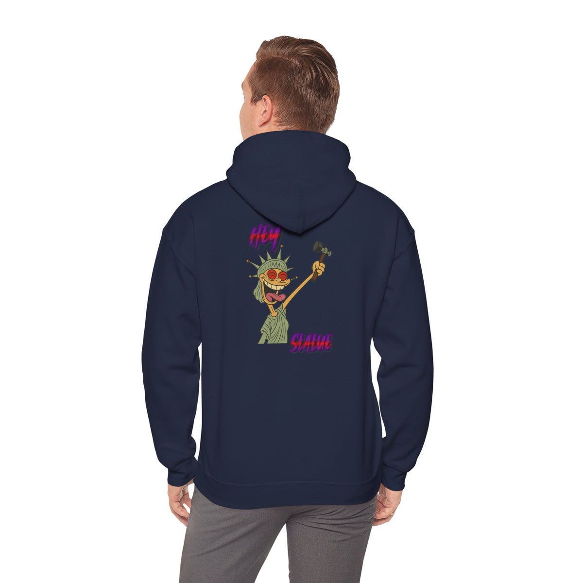 Statue of Liberty Cartoon Hoodie – 'Party Statue' Funny NYC Pride Sweatshirt