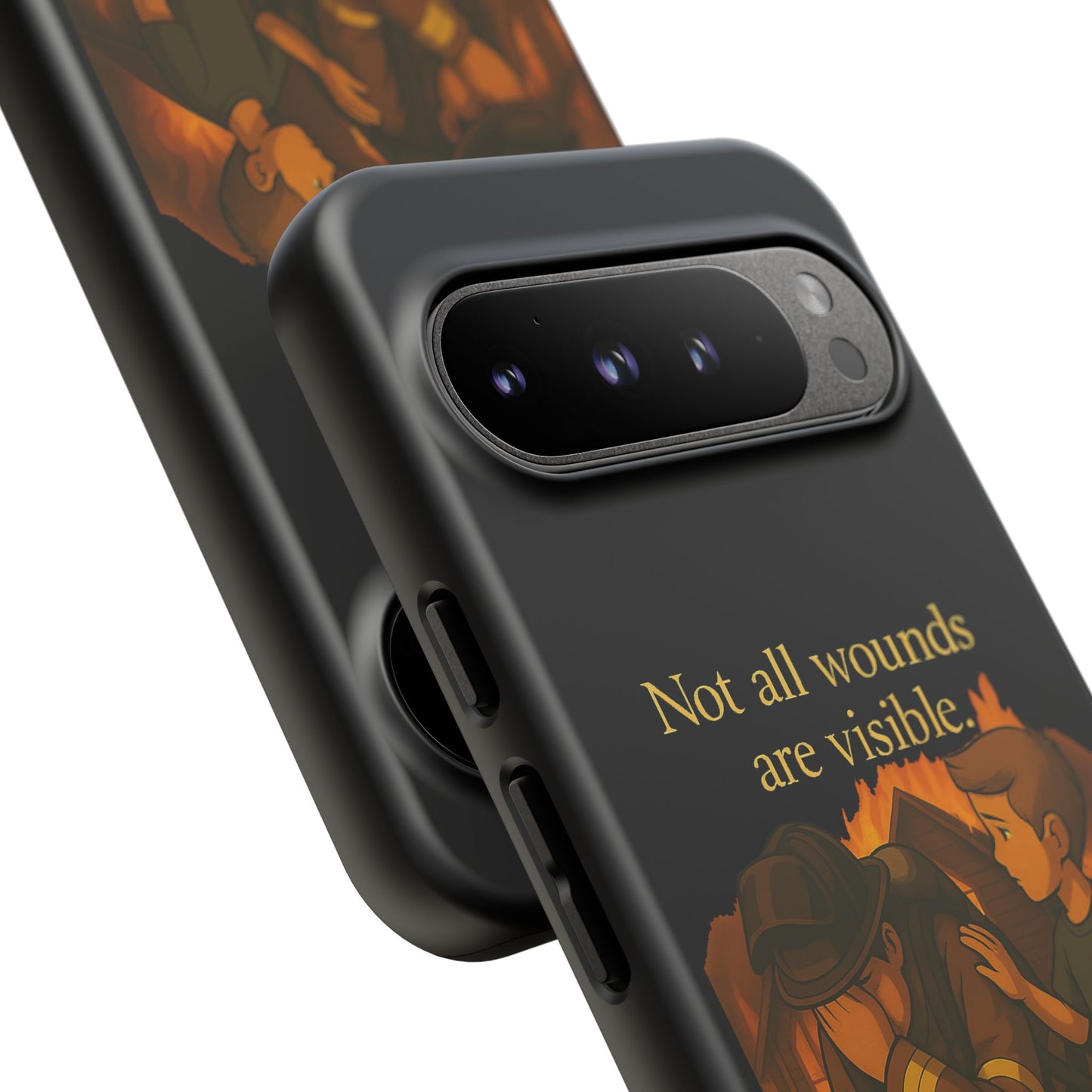 Phone Case — “Not All Wounds Are Visible” Firefighter PTSD Support Design