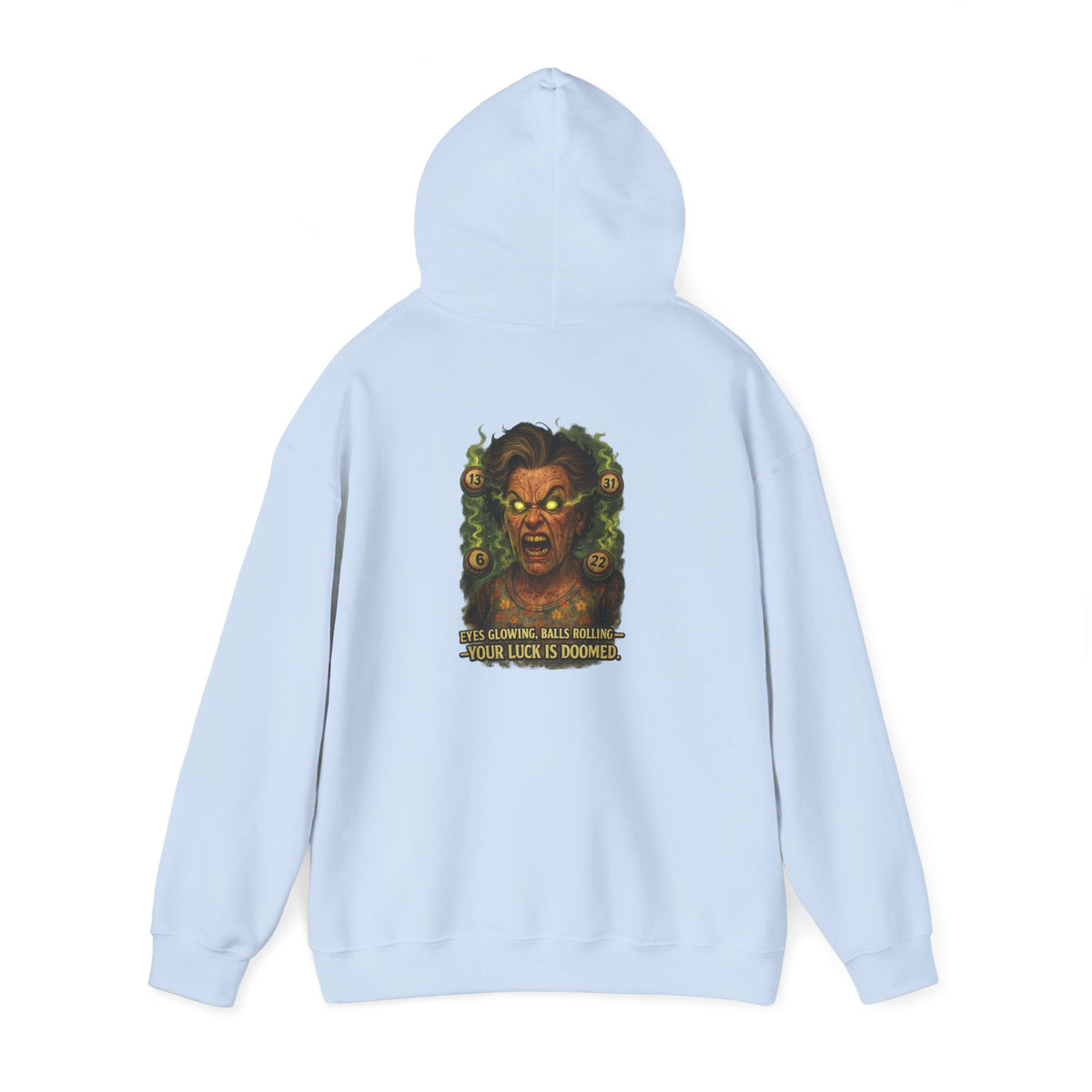 Horror Medusa Hoodie – “Your Luck Is Doom” Graphic Pullover