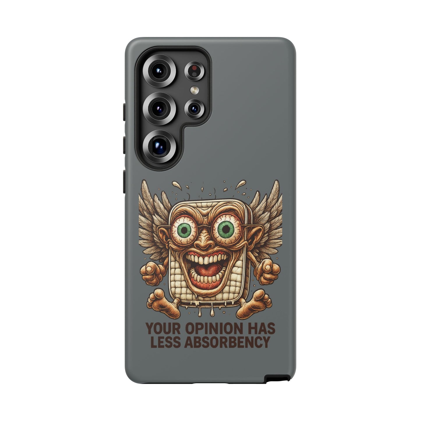 Phone Case — Funny Vintage Winged Toaster Design (“Your Opinion Has Less Absorbency”)