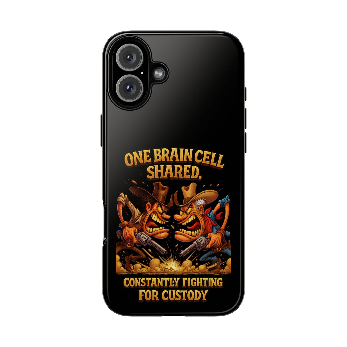Phone Case — 'One Braincell Shared, Constantly Fighting for Custody' Funny Rivalry Cartoon
