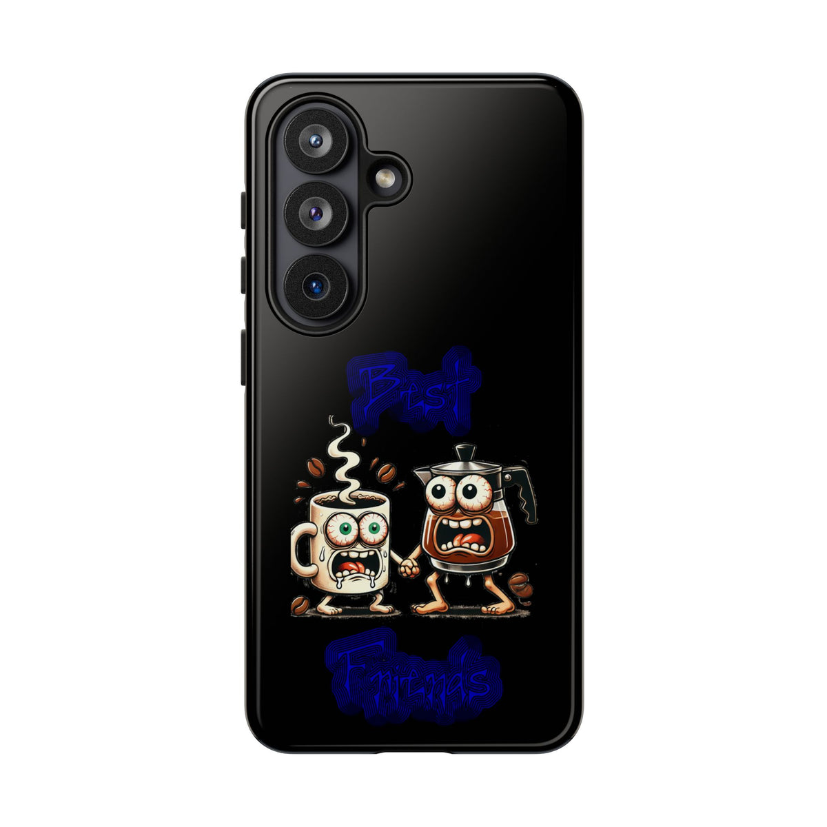Coffee & Tea Fight Phone Case — Funny Kawaii Beverage Cartoon Tough Cases