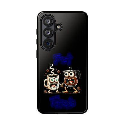 Coffee & Tea Fight Phone Case — Funny Kawaii Beverage Cartoon Tough Cases