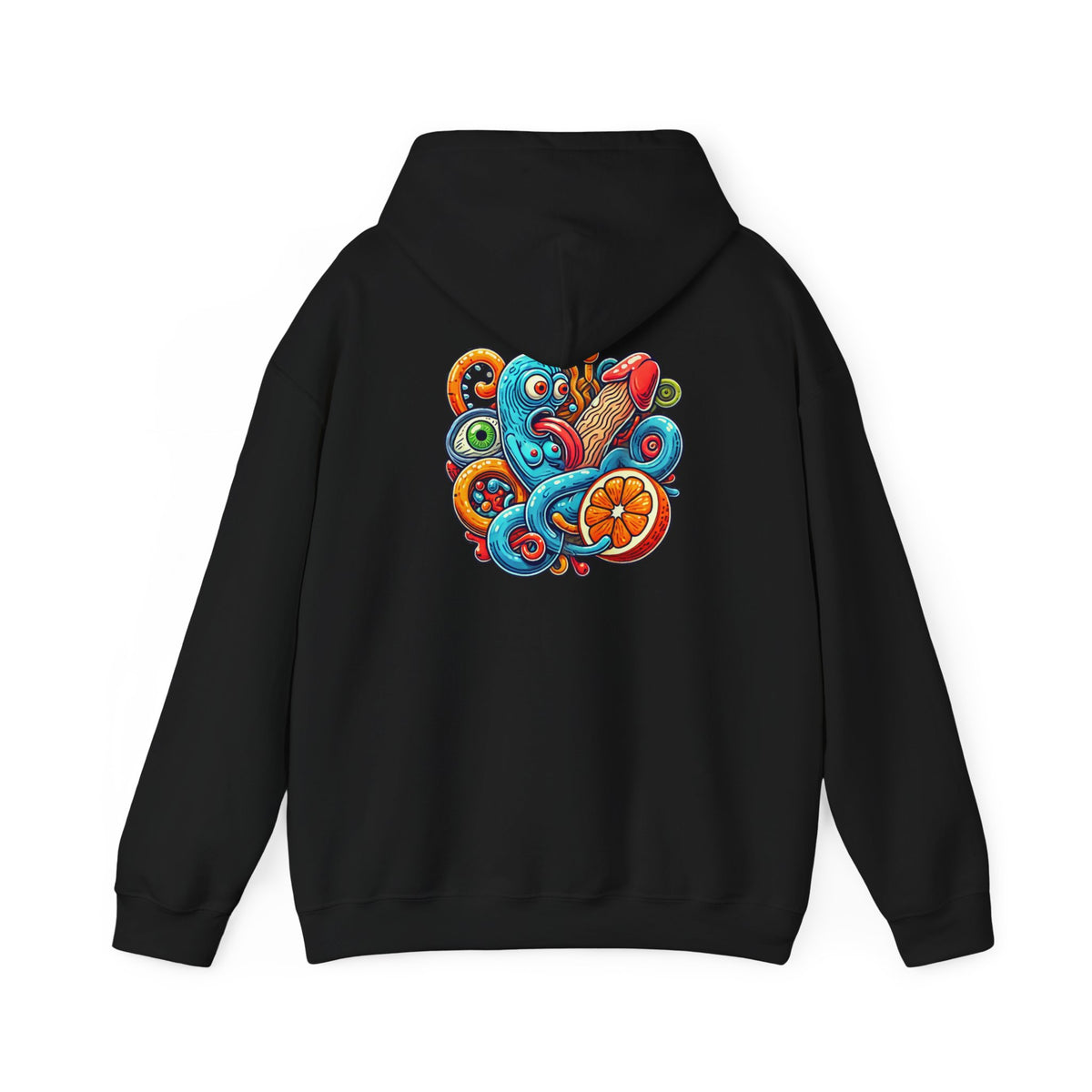 Octopus Colorful Graphic Hoodie – Vibrant Sea Creature Back Print