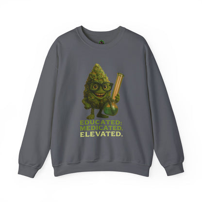 Educated. Medicated. Elevated. Crewneck Sweatshirt – Bud Edition