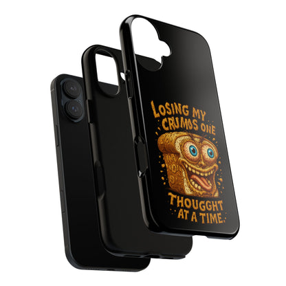 Phone Case — "Losing My Crumbs One Thought at a Time" Funny Retro Bread Illustration