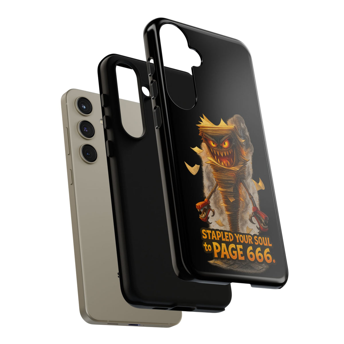 Phone Case — Halloween Mummy Creature “Stapled Your Soul to Page 666” Horror Design