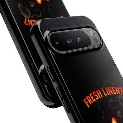 Phone Case — 'Fresh Linen? I Smell Fear.' Spooky Pumpkin Horror Protective Case