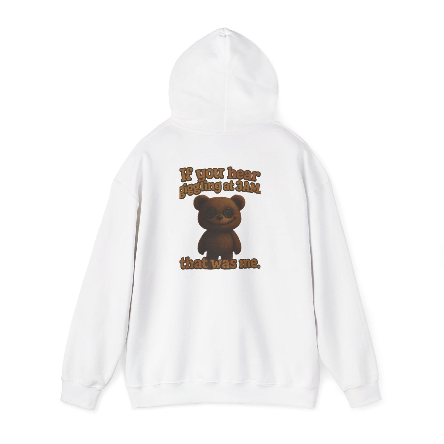 Bear Graphic Hoodie — "It Was Me" Cute Teddy Back Print