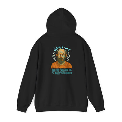 Hoodie — "I’m Not Charged Up, I’m Barely Contained" Electric Zombie Graphic Hoodie