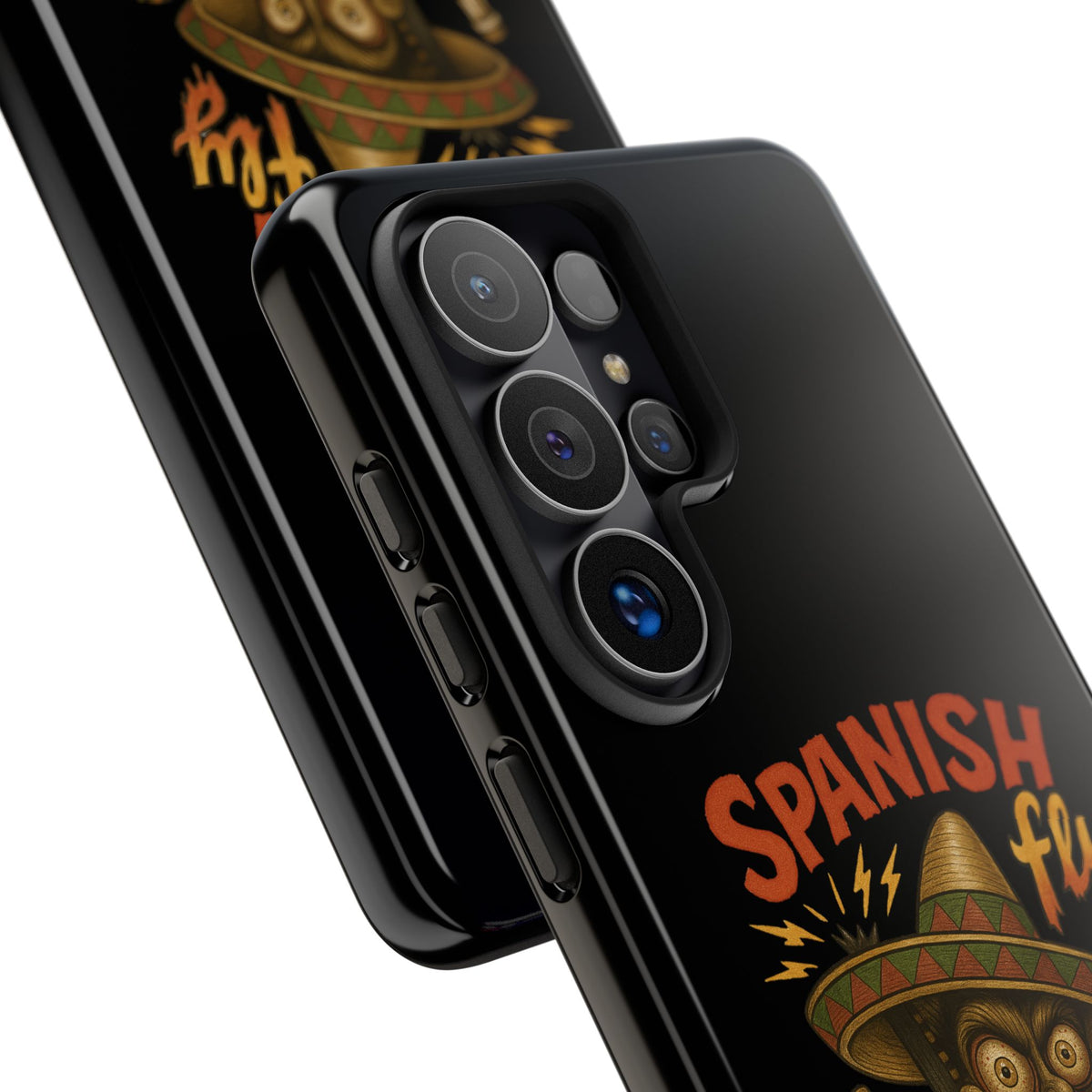 Spanish Fly Tough Phone Case — Retro Skull Sombrero Design
