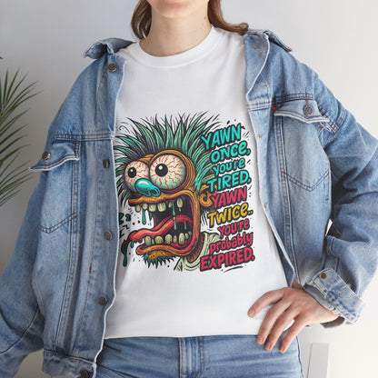 Grotesque Yawning Monster T-Shirt | Cartoon Creepy Illustration