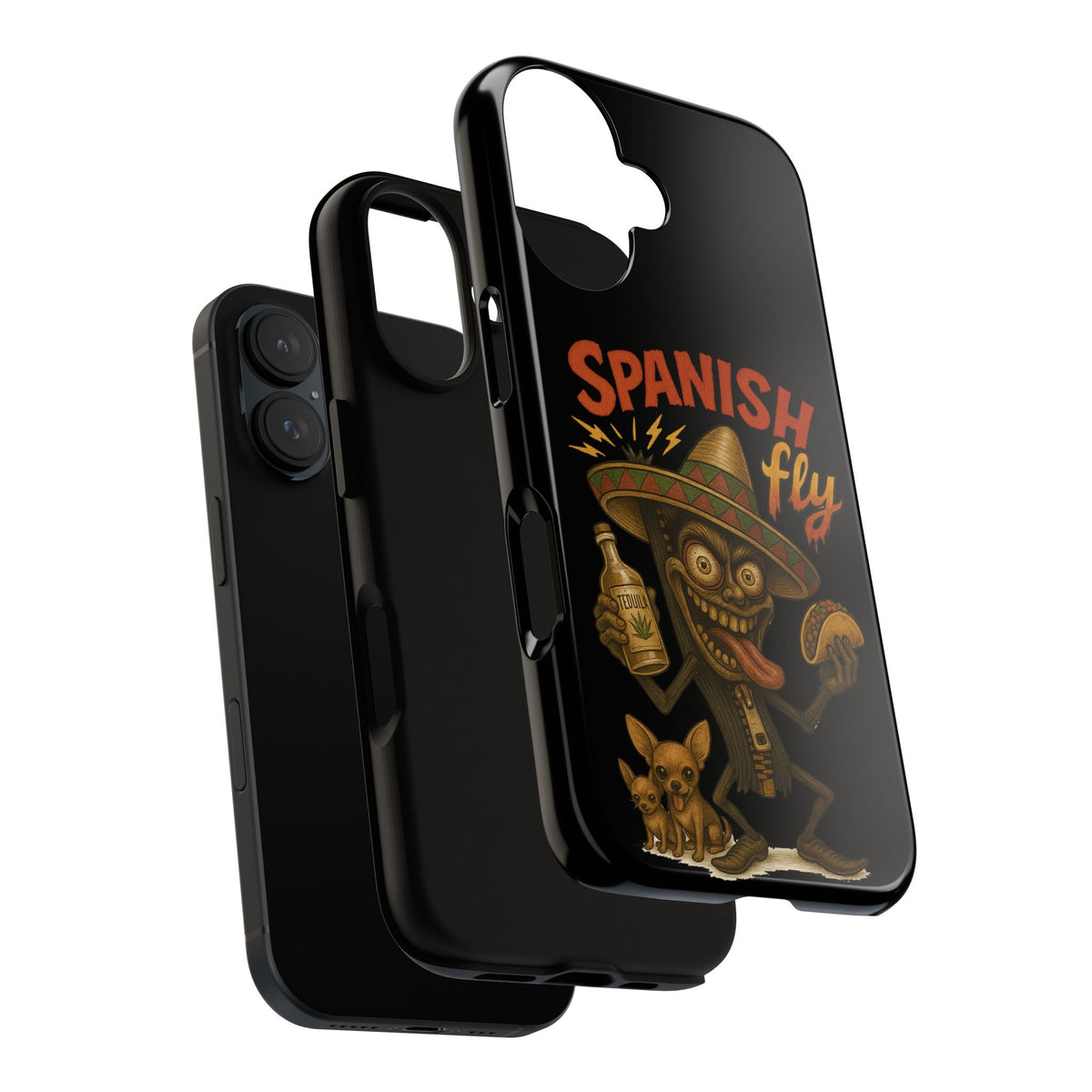 Spanish Fly Tough Phone Case — Retro Skull Sombrero Design