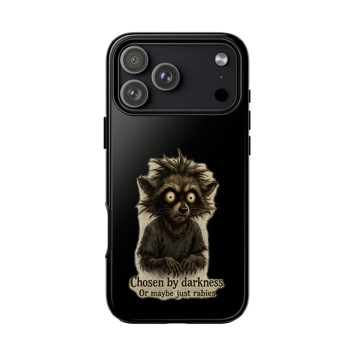 Phone Case — "Chosen by Darkness (Or Maybe Just Rabies)" Cute Creepy Lemur Design