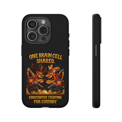 Phone Case — 'One Braincell Shared, Constantly Fighting for Custody' Funny Rivalry Cartoon