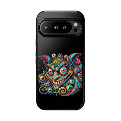 Psychedelic Mischief Phone Case — Colorful Grinning Monster Design