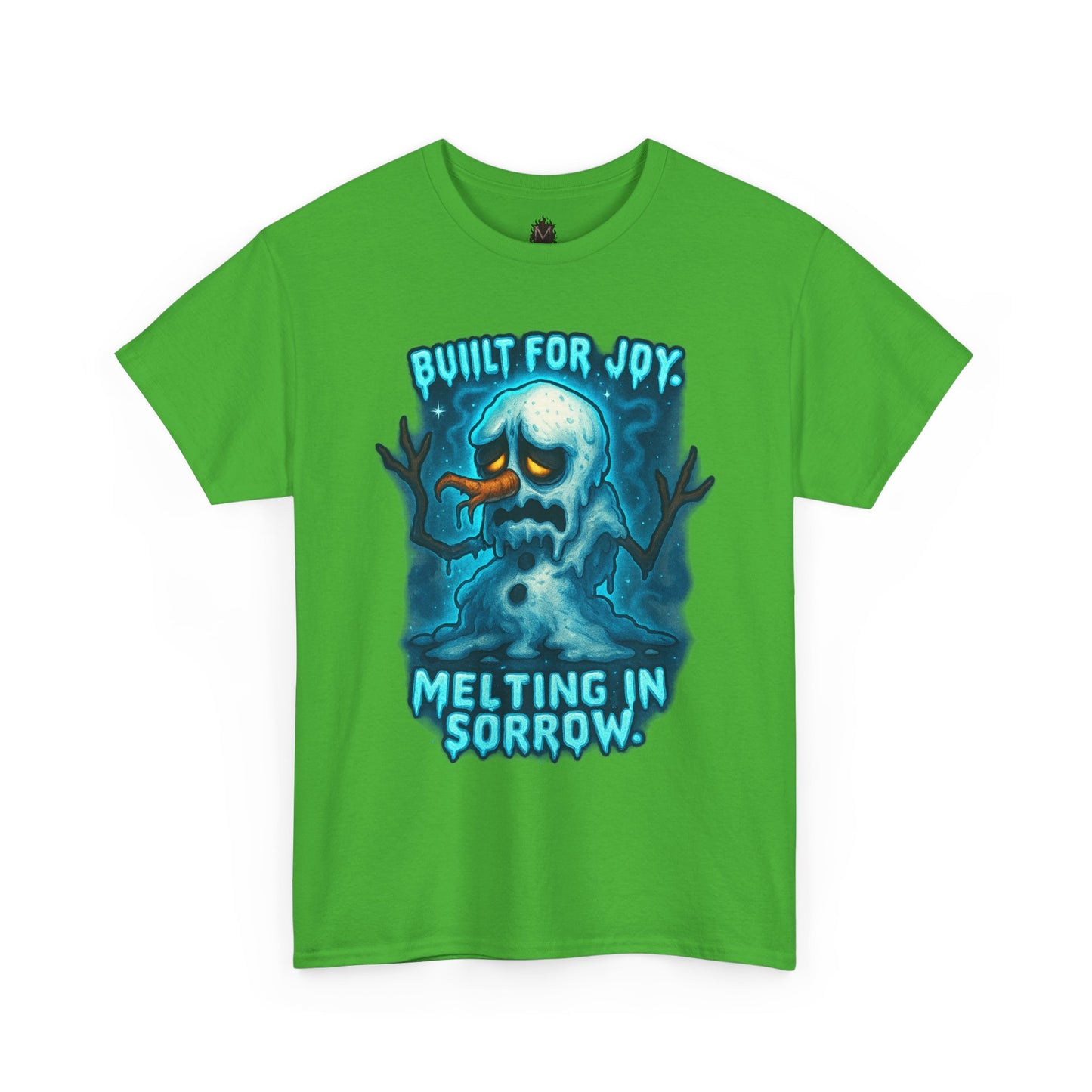 Melting Snowman T-Shirt — "Built for Joy, Melting in Sorrow" Graphic Tee