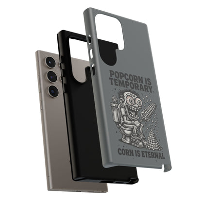 Phone Case — "Popcorn Is Temporary, Corn Is Eternal" Retro Zombie Corn Design