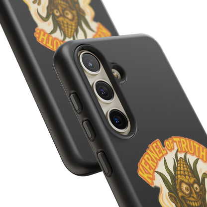 Corny Horror Phone Case - “Kernel of Truth, Completely Insane” Retro Corn Monster
