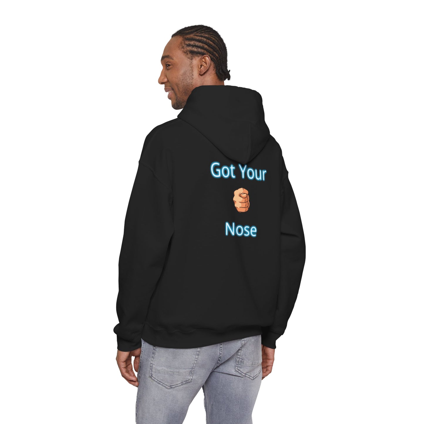 Got Your Nose Hoodie — Playful Baby-Grab Back Print Pullover