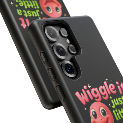 Wiggle It Worm Phone Case — Cute Pink & Green Cartoon iPhone Cover