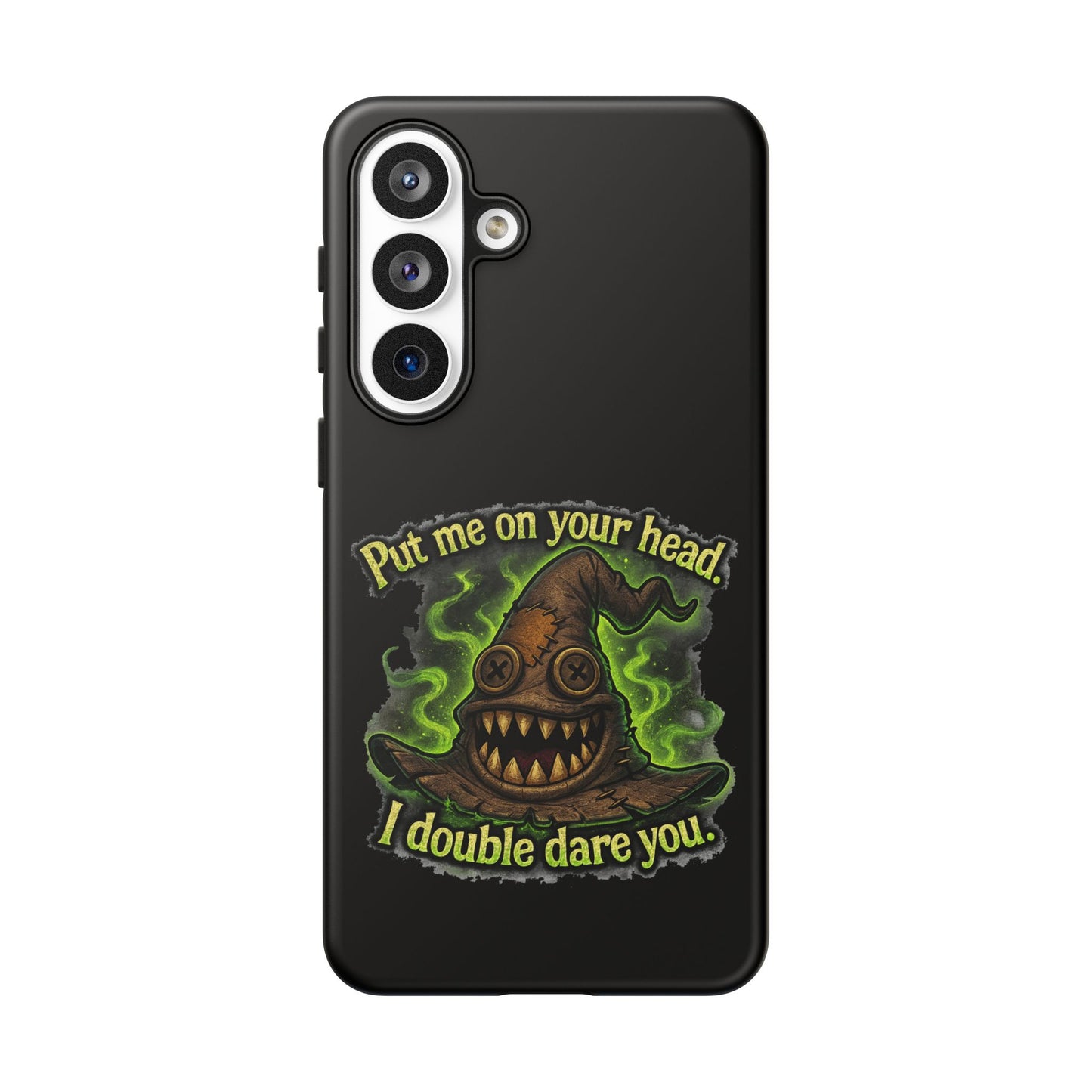 Phone Case — 'Put Me On Your Head, I Double Dare You' Witch Hat Horror Design