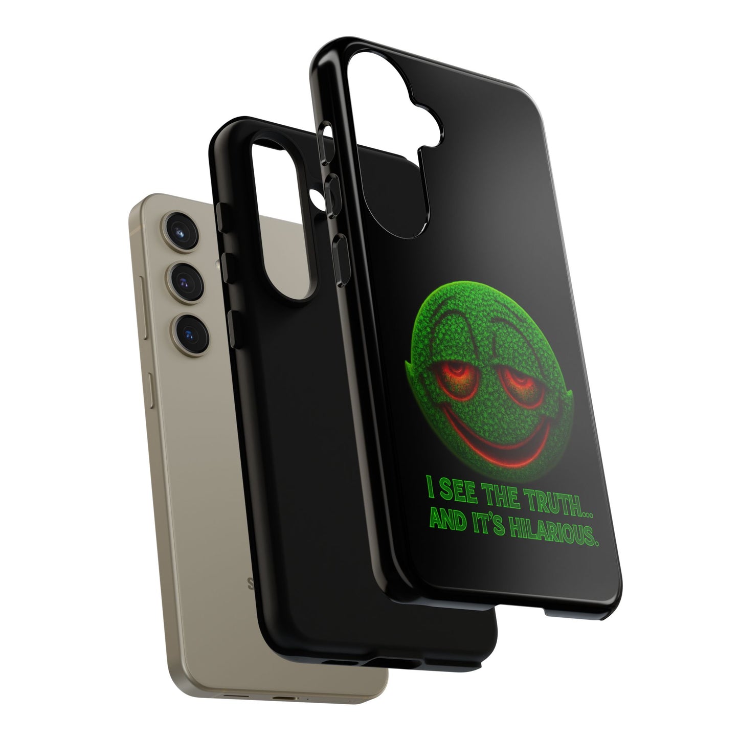 Phone Case — Green Smiley 'I See The Truth... And It's Hilarious' Protective Cover