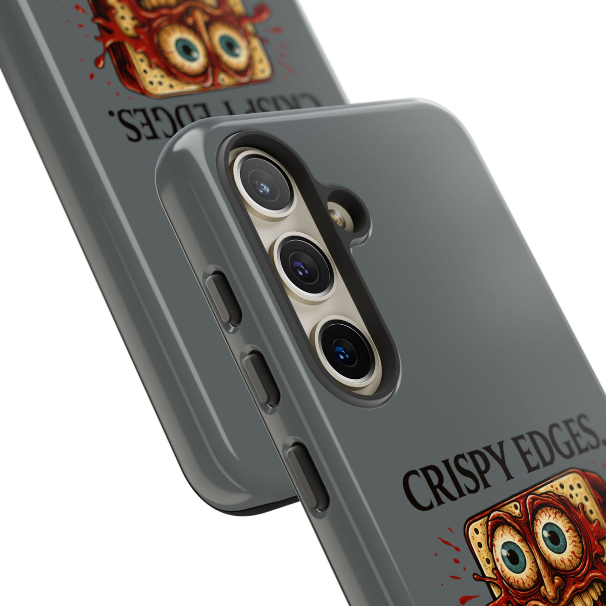 Phone Case — "Crispy Edges. Murder Center." Horror Toast Graphic