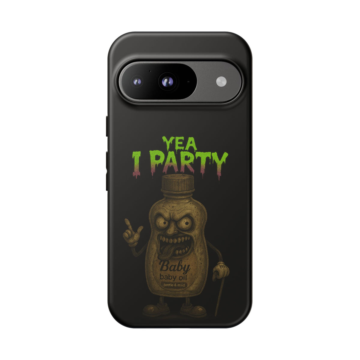 Phone Case — 'Yea I Party' Creepy Baby Bottle Graphic