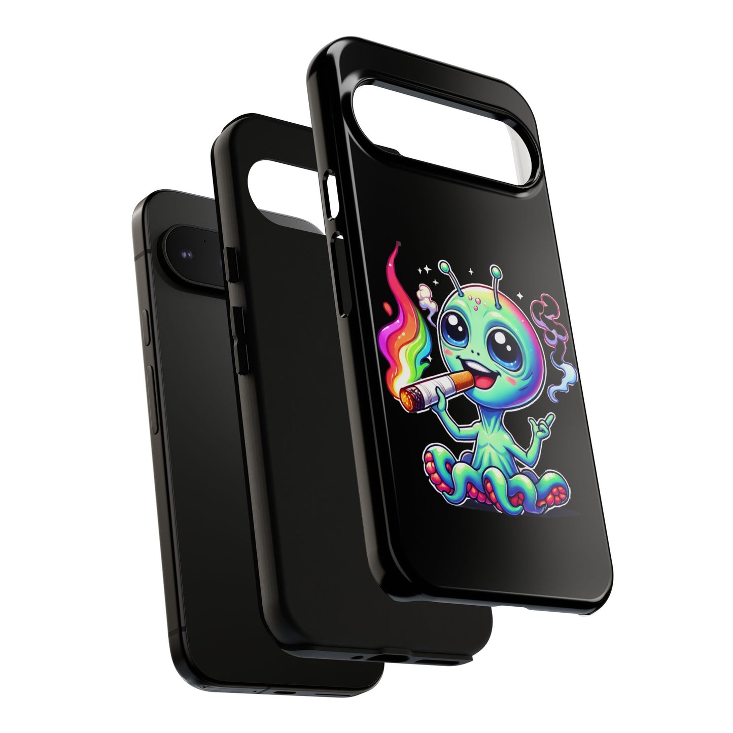 Alien Smoking Rainbow Joint Phone Case — Cute Psychedelic Cannabis iPhone Cover