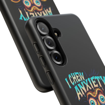 Phone Case — "I Chew Anxiety Like Bubblegum" Retro Monster Design