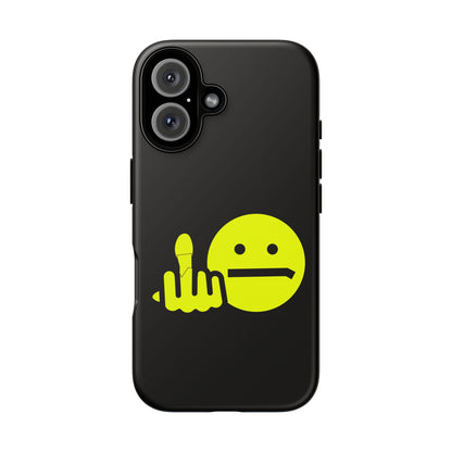 Phone Case — Neon Middle Finger Emoji Graphic
