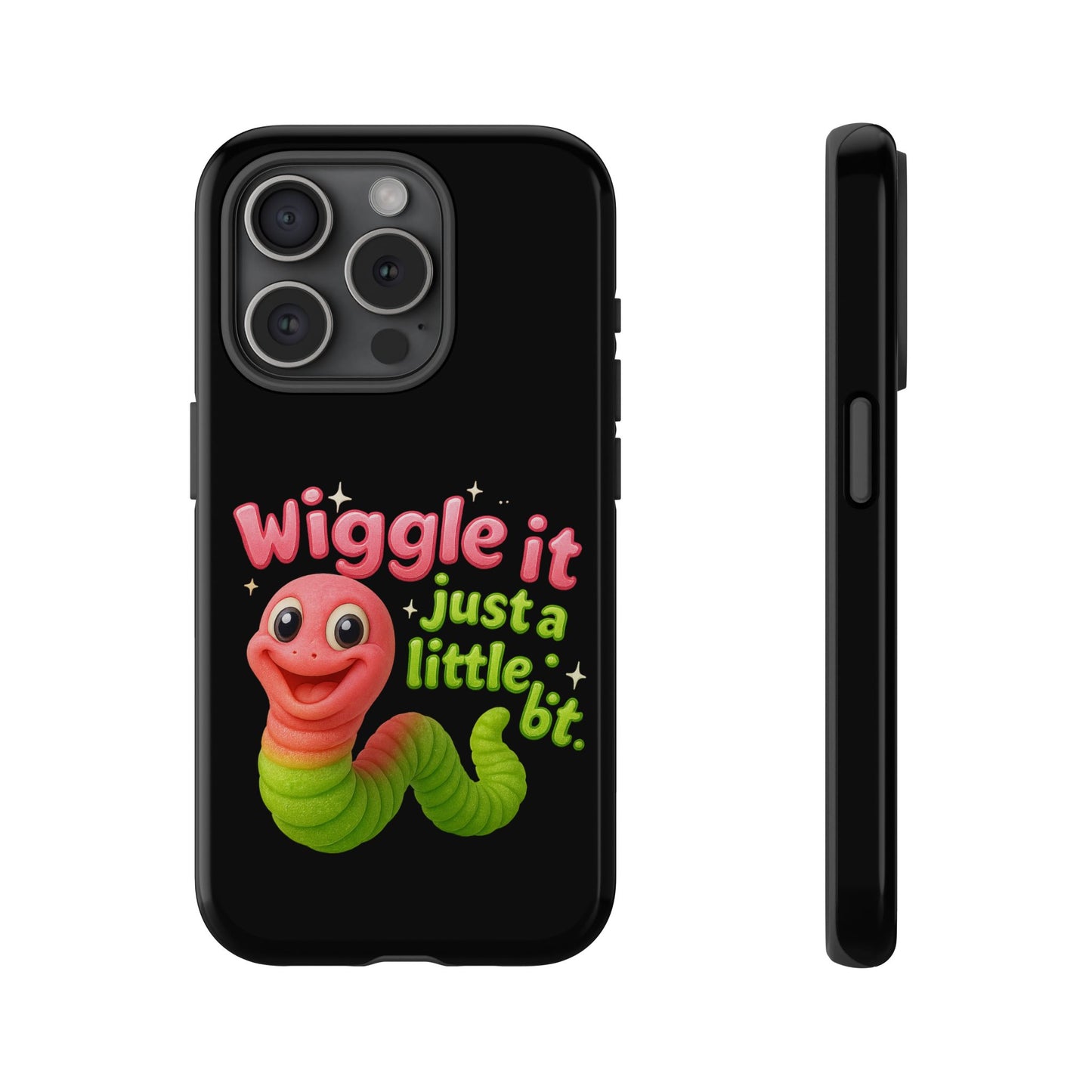Wiggle It Worm Phone Case — Cute Pink & Green Cartoon iPhone Cover
