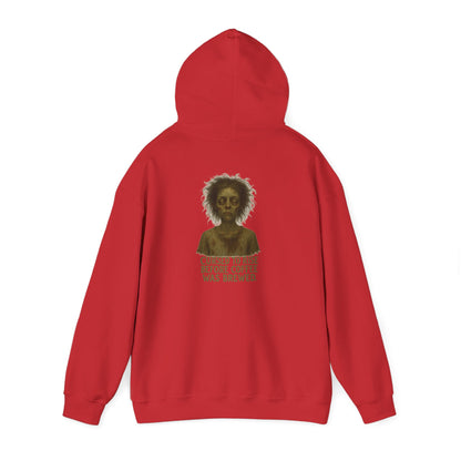 Hoodie — "Cursed to Rise Before Coffee Was Brewed" Haunted Morning Graphic