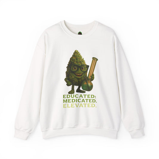Educated. Medicated. Elevated. Crewneck Sweatshirt – Bud Edition