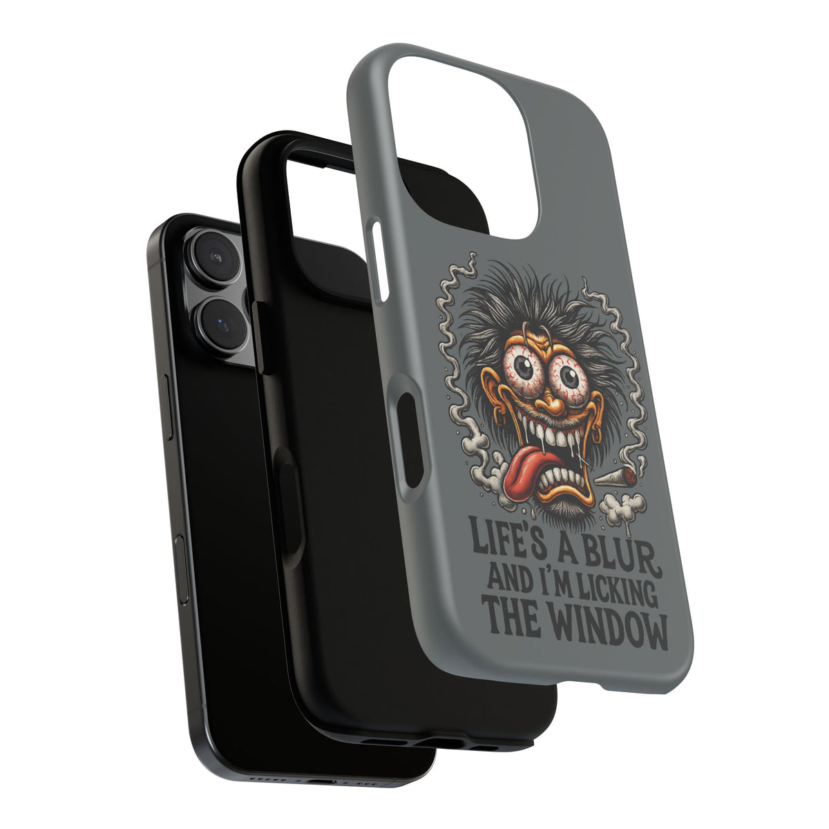Phone Case — 'Life's a Blur and I'm Licking the Window' Funky Monster Graphic