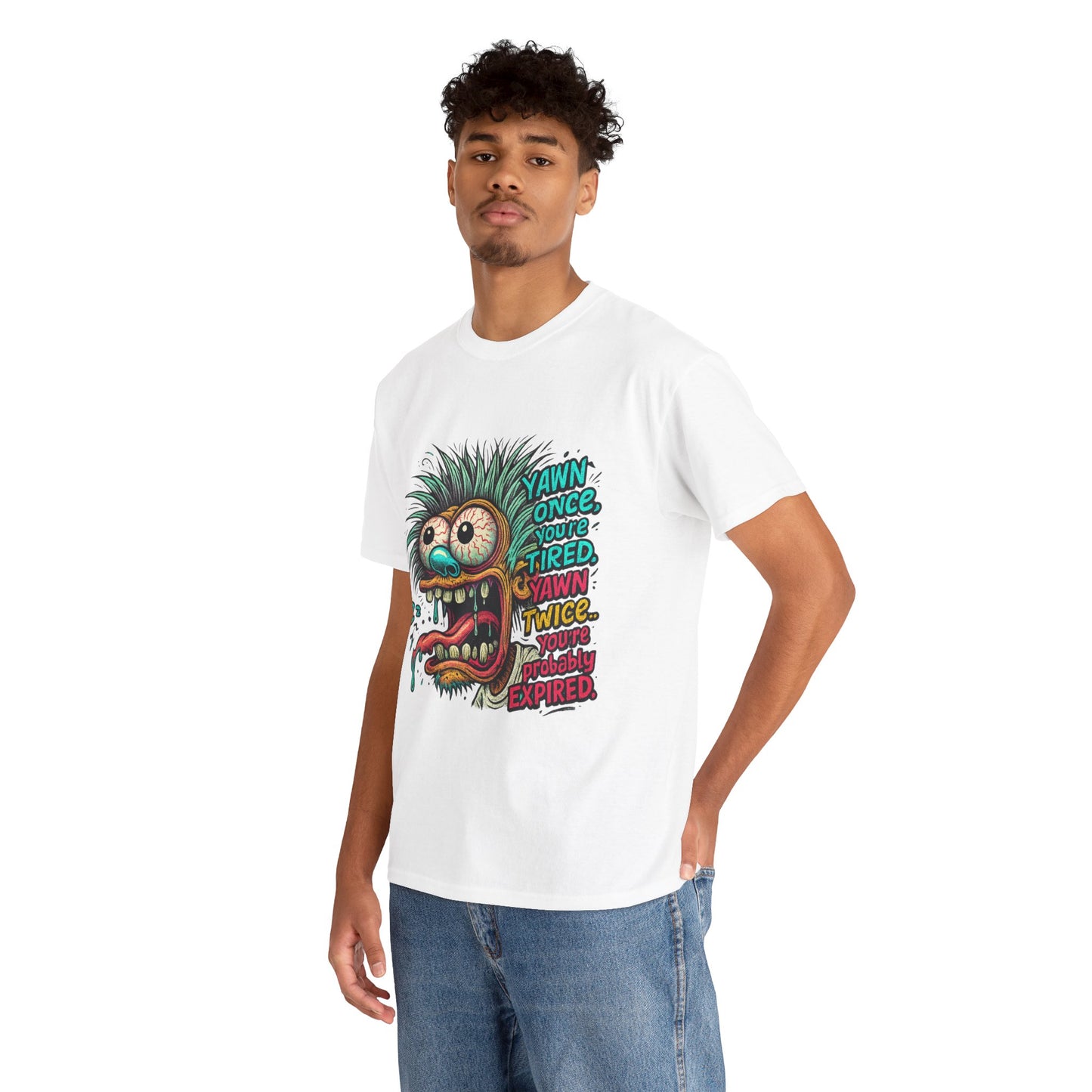 Grotesque Yawning Monster T-Shirt | Cartoon Creepy Illustration