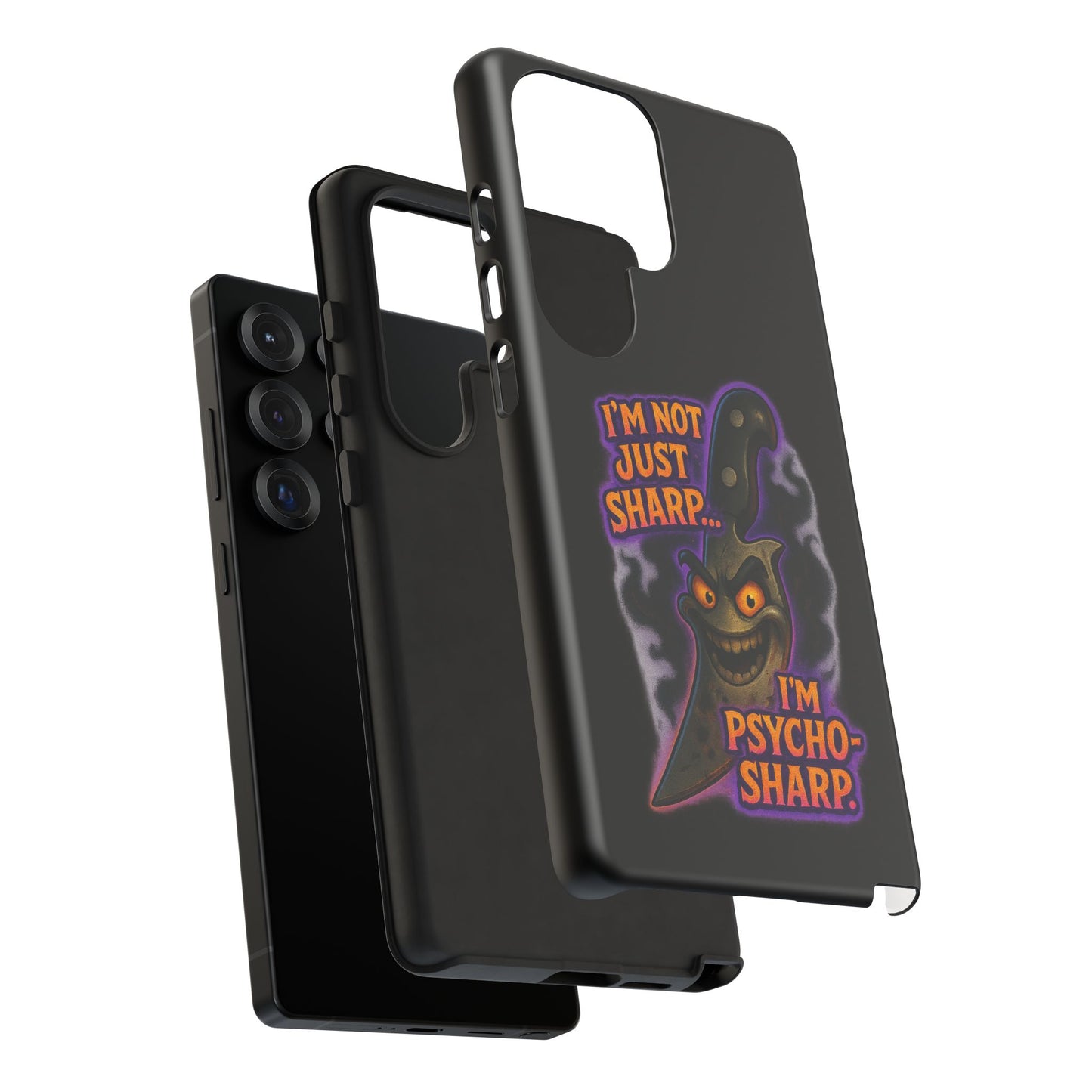 Knife Graphic Phone Case — "I'm Not Just Sharp... I'm Psycho-Sharp" Horror Phone Cover
