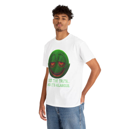 I See the Truth... and It’s Hilarious – Trippy Neon Smiley T-Shirt