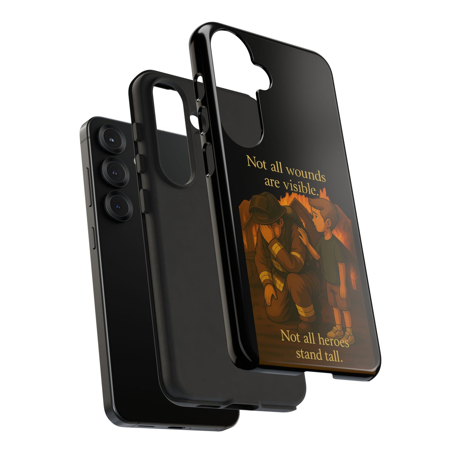 Phone Case — “Not All Wounds Are Visible” Firefighter PTSD Support Design
