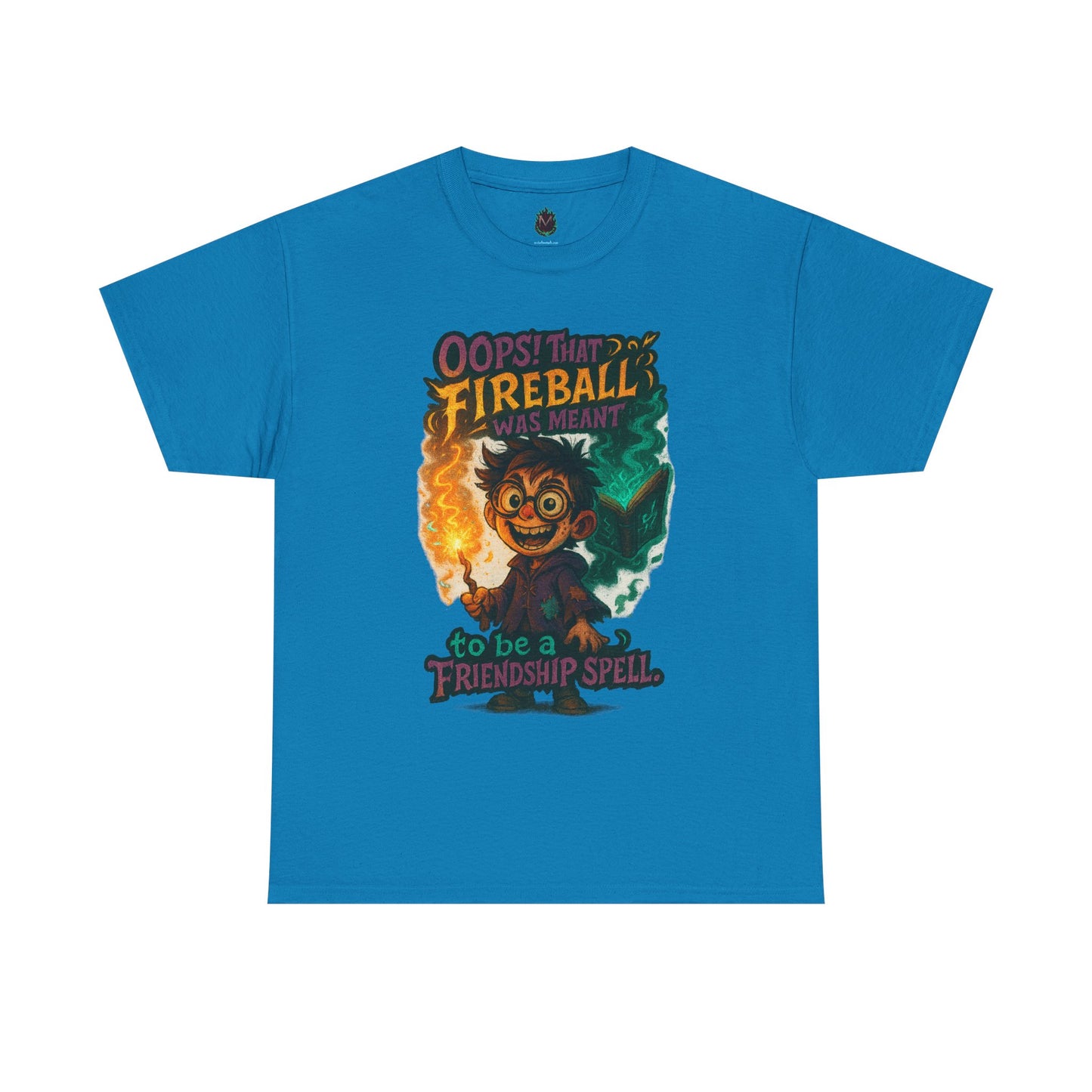 Fireball Wizard Character Tee | 'Friendship Spell' Magic Illustration