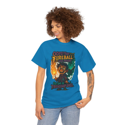 Fireball Wizard Character Tee | 'Friendship Spell' Magic Illustration