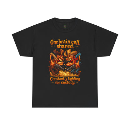 One Brain Cell Shared T-Shirt | Cartoon Dinosaurs Arguing