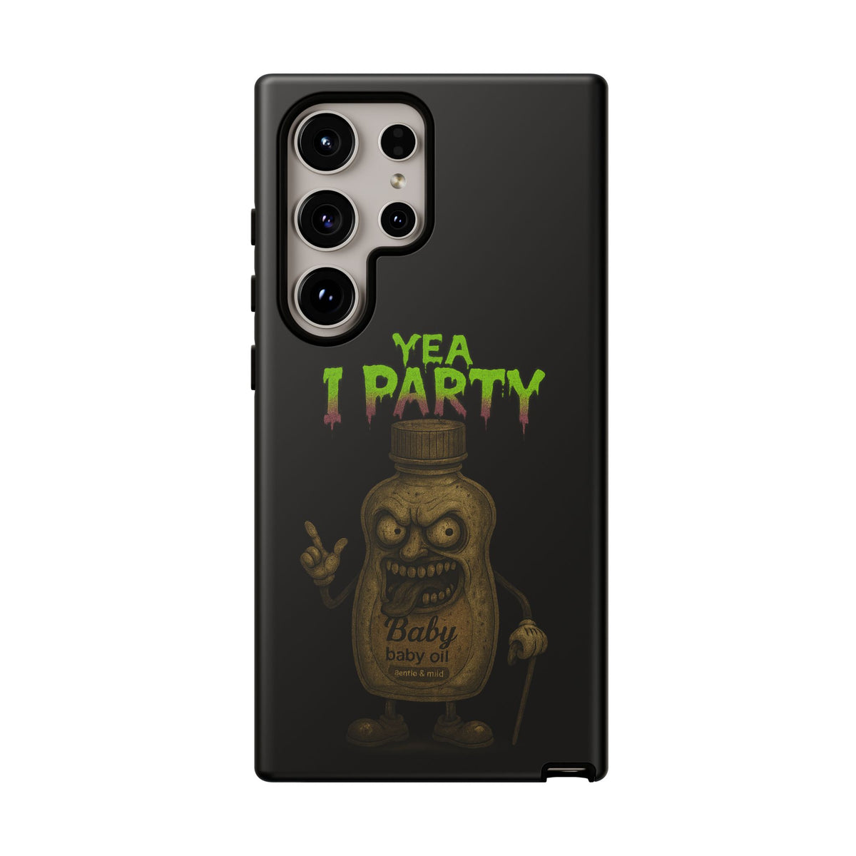 Phone Case — 'Yea I Party' Creepy Baby Bottle Graphic
