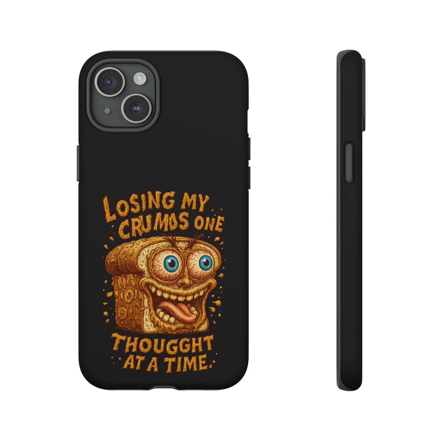Phone Case — "Losing My Crumbs One Thought at a Time" Funny Retro Bread Illustration