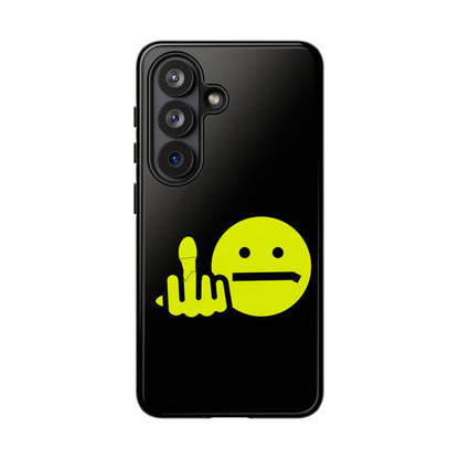Phone Case — Neon Middle Finger Emoji Graphic