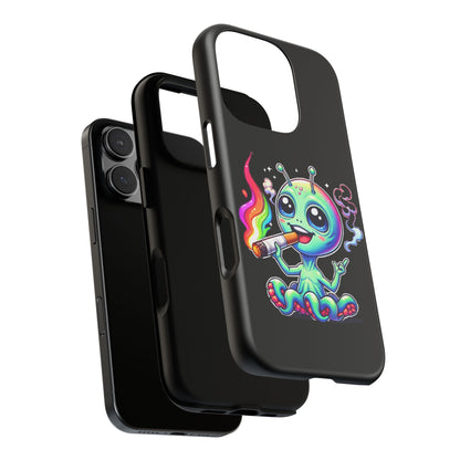 Alien Smoking Rainbow Joint Phone Case — Cute Psychedelic Cannabis iPhone Cover