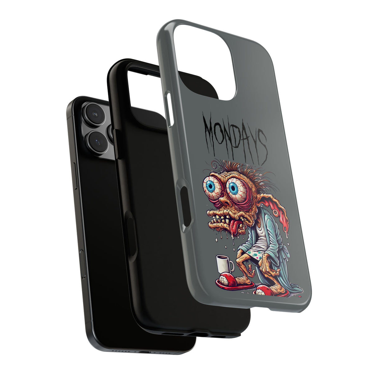 Mondays Zombie Character Phone Case – Funny Groggy Coffee Phone Cover