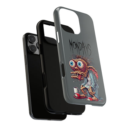 Mondays Zombie Character Phone Case – Funny Groggy Coffee Phone Cover