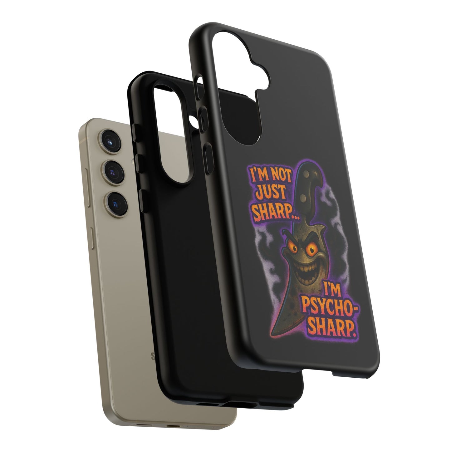 Knife Graphic Phone Case — "I'm Not Just Sharp... I'm Psycho-Sharp" Horror Phone Cover